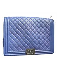 Chanel Boy Blue Leather Handbag for Women