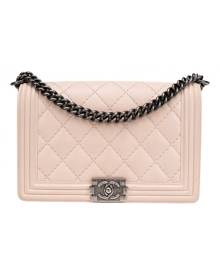 Chanel Boy Pink Leather Handbag for Women