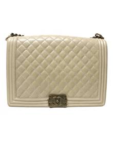 Chanel Boy Beige Leather Handbag for Women