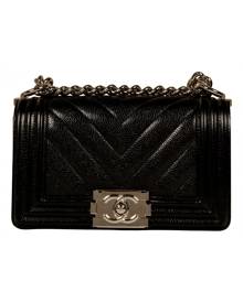 Chanel Boy Black Leather Handbag for Women