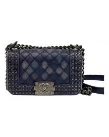 Chanel Boy Grey Leather Handbag for Women