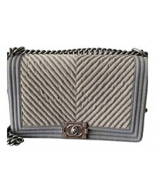 Chanel Boy Beige Cloth Handbag for Women