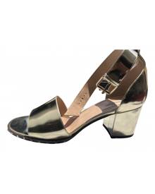 Valentino Garavani Rockstud Gold Leather Sandals for Women