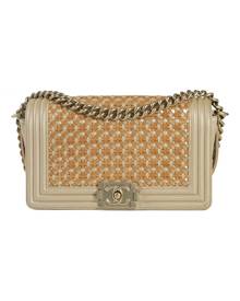 Chanel Boy Beige Leather Handbag for Women