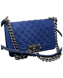 Chanel Boy Blue Leather Handbag for Women