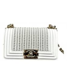 Chanel Boy White Leather Handbag for Women