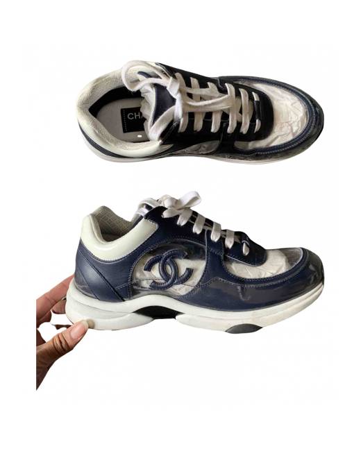 chanel navy sneakers