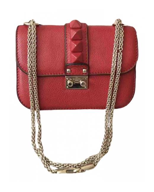 RED Valentino Pink Sunrise Leather Rock Ruffle Crossbody Bag at FORZIERI