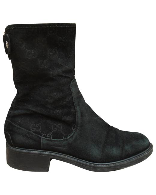 gucci black suede ankle boots