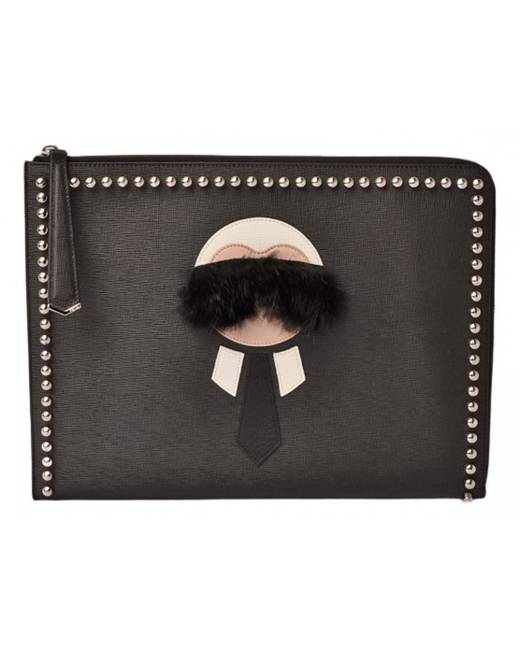 fendi black clutch