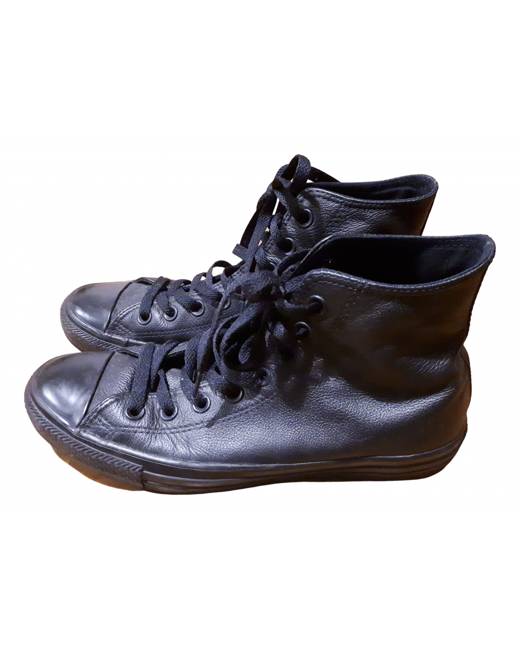 mens black leather converse boots