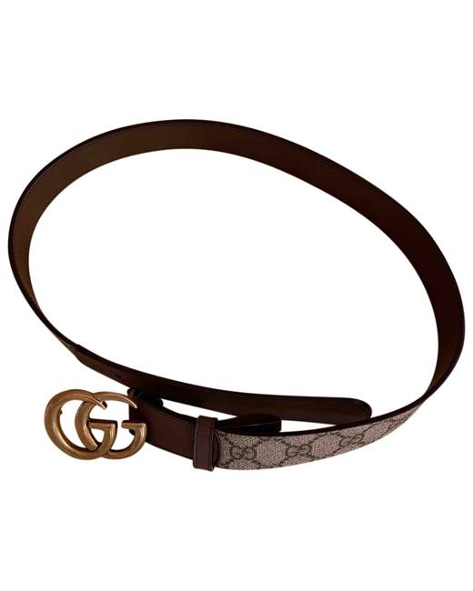 Gucci Vintage - Leather GG Supreme Belt - Brown - Leather Belt