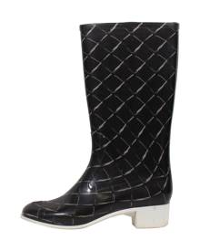 Chanel navy Rubber Boots