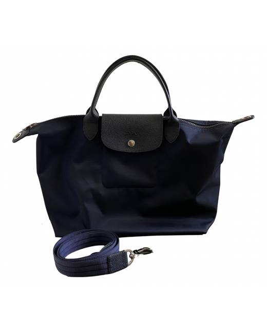 Longchamp Black/White Le Pliage Lgp Nylon Clutch Bag at FORZIERI