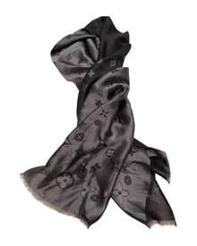 Louis Vuitton Black Silk Scarf