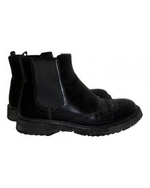 Prada black Leather Ankle Boots