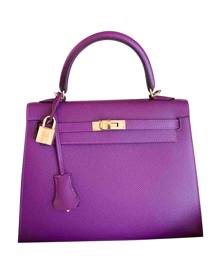 HermÃ¨s purple Leather Handbags