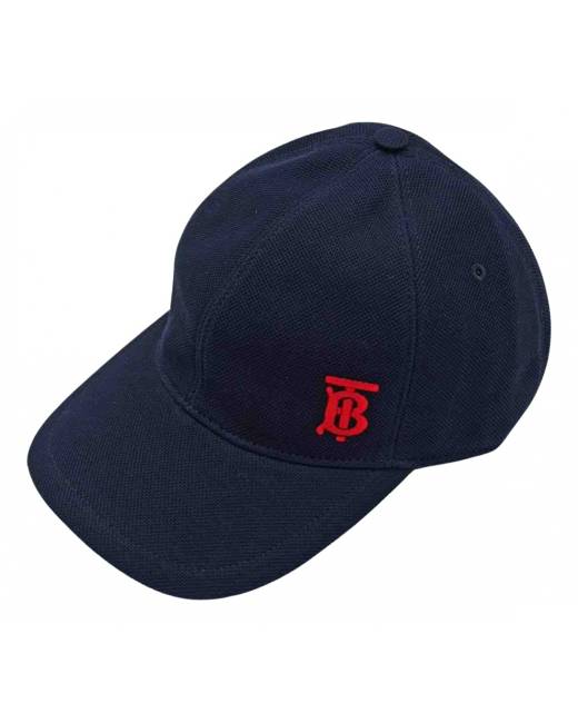 Burberry Monogram Motif Topstitched Denim Baseball Cap In Dark Canvas Blue