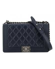 Chanel Boy Navy Leather handbag for Women \N