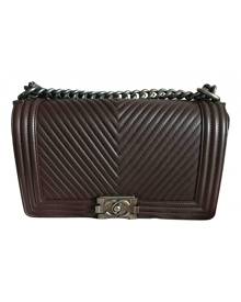 Chanel Boy Burgundy Leather handbag for Women \N