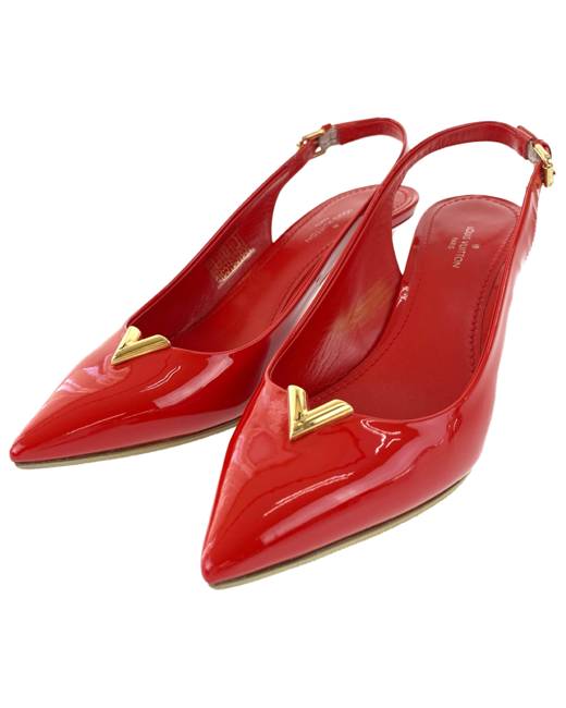 Leather flip flops Louis Vuitton Red size 37.5 EU in Leather