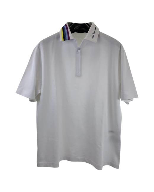 Louis Vuitton Men's Black Cotton LV Rainbow Collar Half Zip Polo T-Shirt  size XS