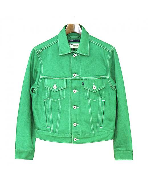 denim jacket in green