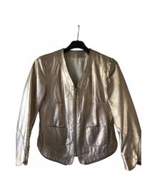 Zadig & Voltaire \N Metallic Leather Leather jacket for Women M International