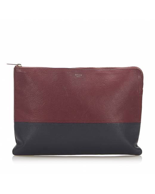 Celine leather clearance clutch