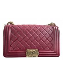 Chanel Boy Burgundy Leather handbag for Women \N
