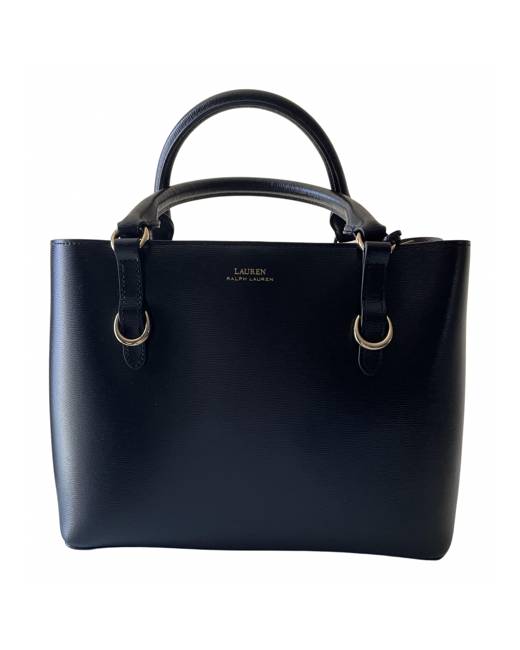 Shop Ralph Lauren A4 2WAY Plain Leather Logo Handbags by KAORUSHOP