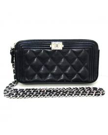 Chanel Boy Black Leather Purses, wallet & cases for Women \N