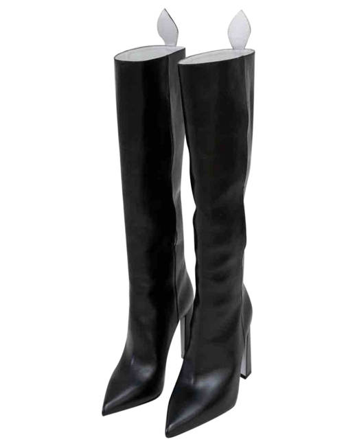 Louis Vuitton Black Suede And Patent Leather Knee Length Boots Size 37 Louis  Vuitton