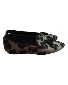 Carolina Herrera \N Black Leather Ballet flats for Women 36 EU