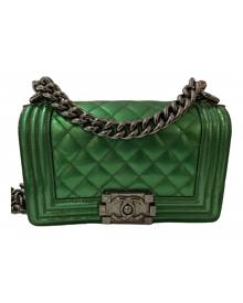 Chanel Boy Green Patent leather handbag for Women \N