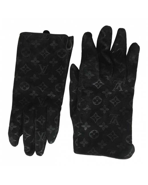 Wool gloves Louis Vuitton Black size M International in Wool