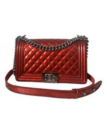 Chanel Boy Red Patent leather handbag for Women \N