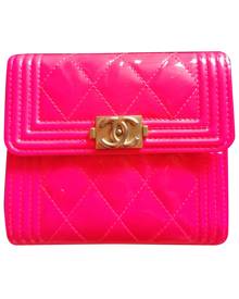 Chanel Boy Pink Patent leather wallet for Women \N