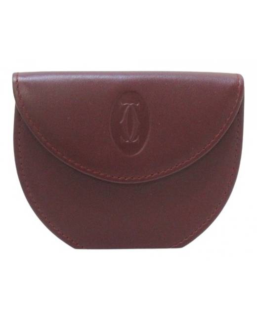 CARTIER coin purse Must Line leather Bordeaux unisex Used – JP-BRANDS.com