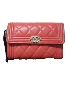 Chanel Boy Red Leather wallet for Women \N