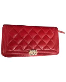 Chanel Boy Red Leather wallet for Women \N