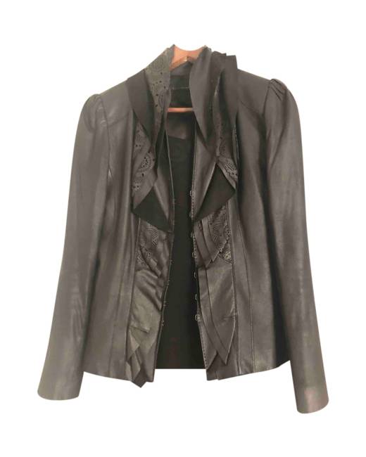 elie tahari leather jacket