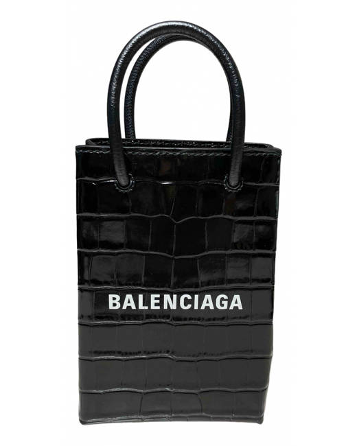 Balenciaga CrocEmbossed Leather Shopping Phone Holder  Harrods US