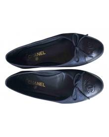 Chanel \N Navy Leather Ballet flats for Women 38 EU
