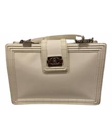 Chanel Boy Tote  White Leather handbag for Women \N
