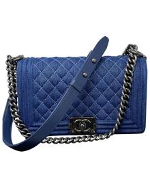 Chanel Boy Blue Leather handbag for Women \N