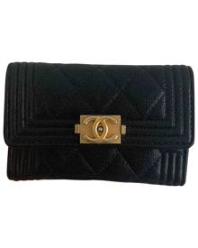 Chanel Boy Black Leather wallet for Women \N