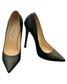 Jimmy Choo Anouk Black Leather Heels for Women 38 EU