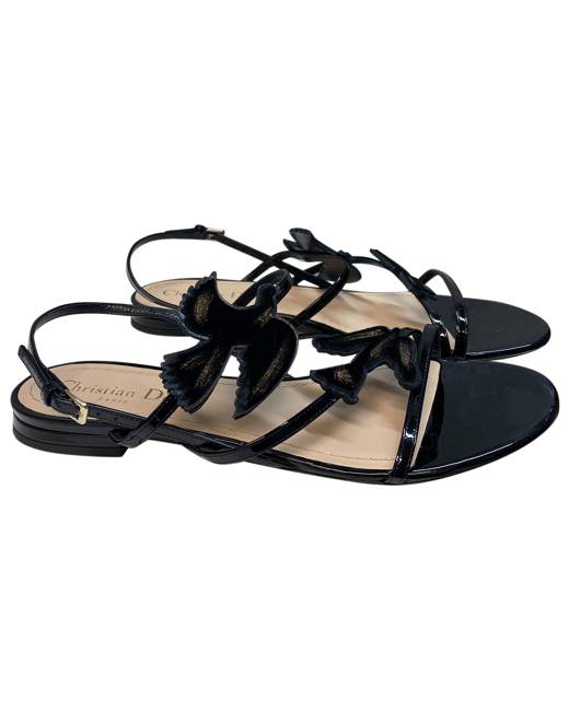 DIOR Sandals T.eu 37 leather Black ref.1047075 - Joli Closet