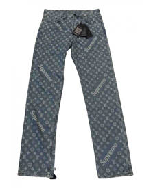 Supreme x Louis Vuitton Jacquard Denim Overalls Blue Men's - SS17 - US